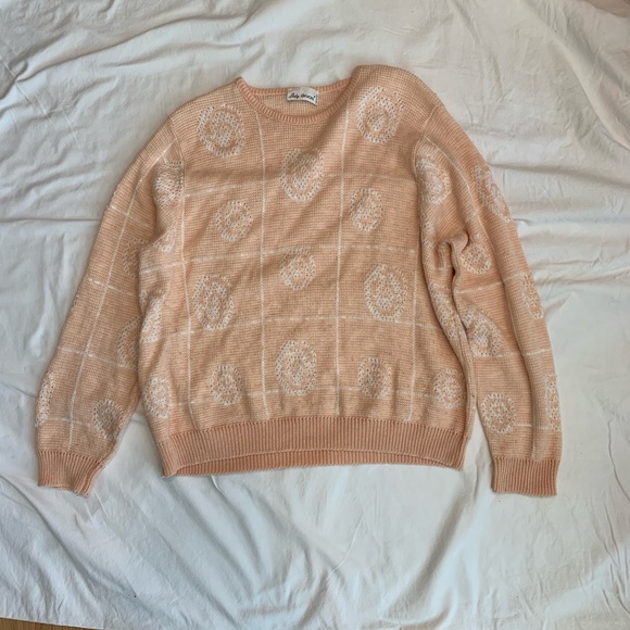 Vintage Lady Devon Pink Sweater Oversized Medium - Picture 8 of 11